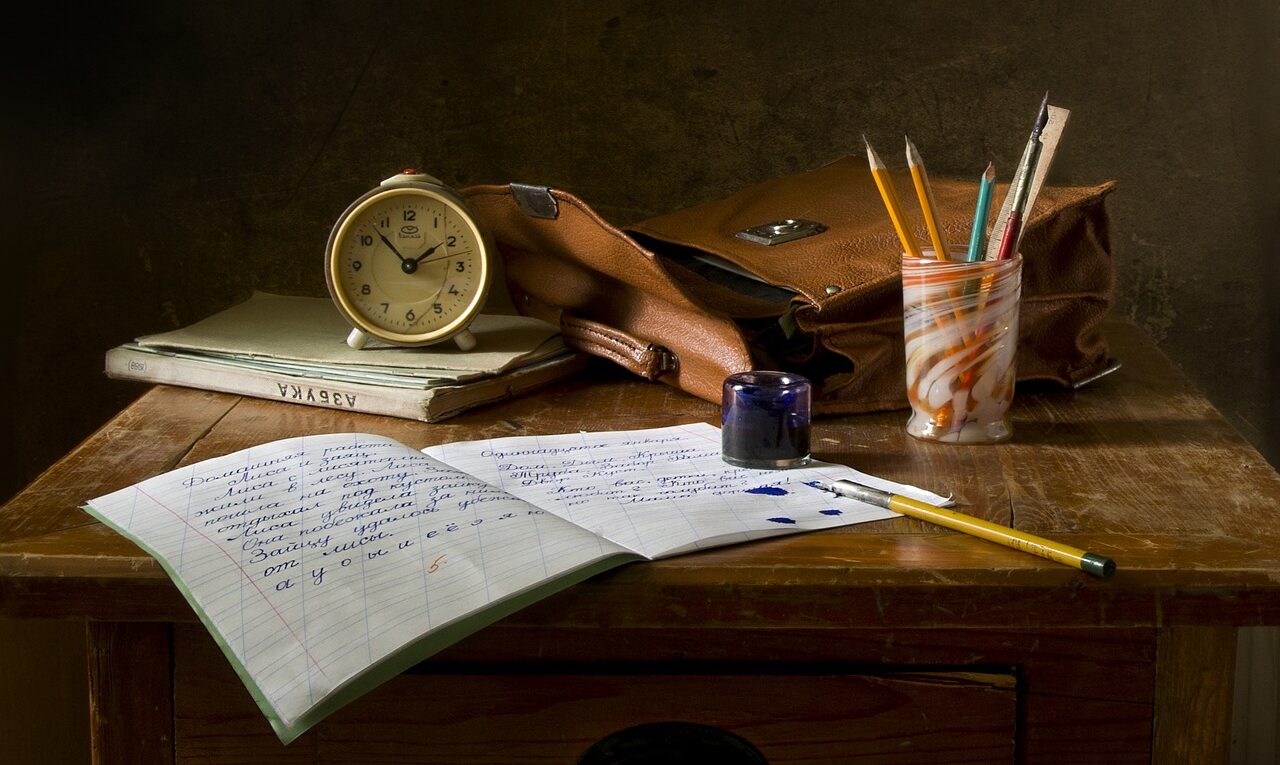 school work, write, still life