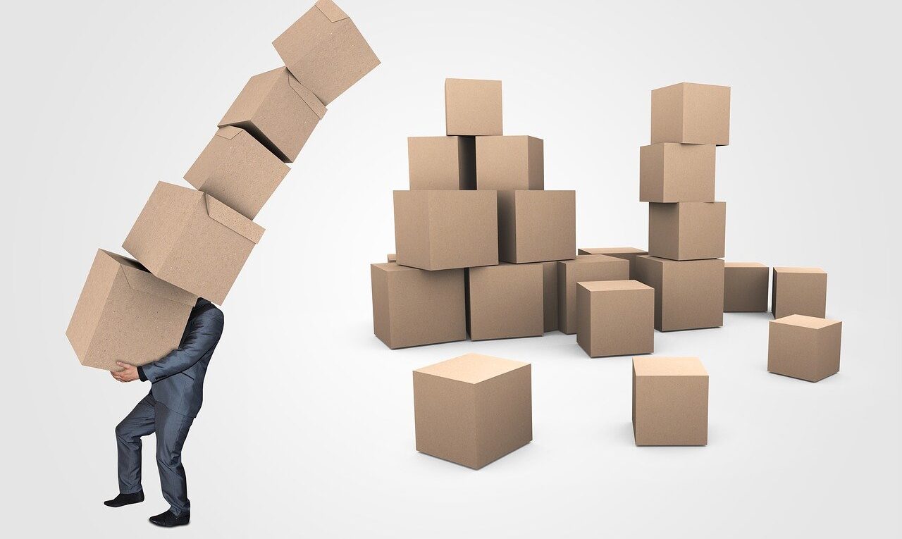 businessman, boxes, transport